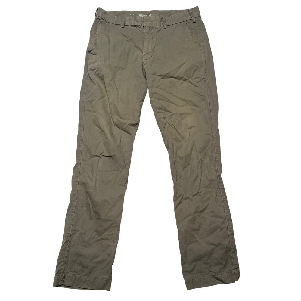 Save Khaki United SKU Chino Pants Men's 32x30 Cotton Green Minimalist Casual